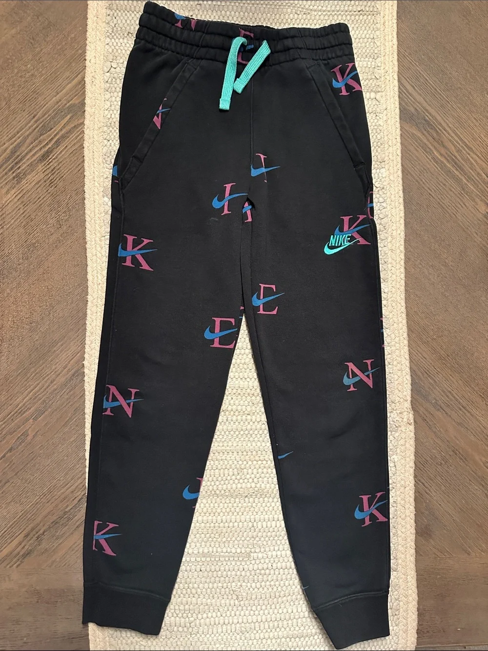 Nike Black Hoodie & Joggers with Purple and Blue Logo Accents - Picture 4 of 6